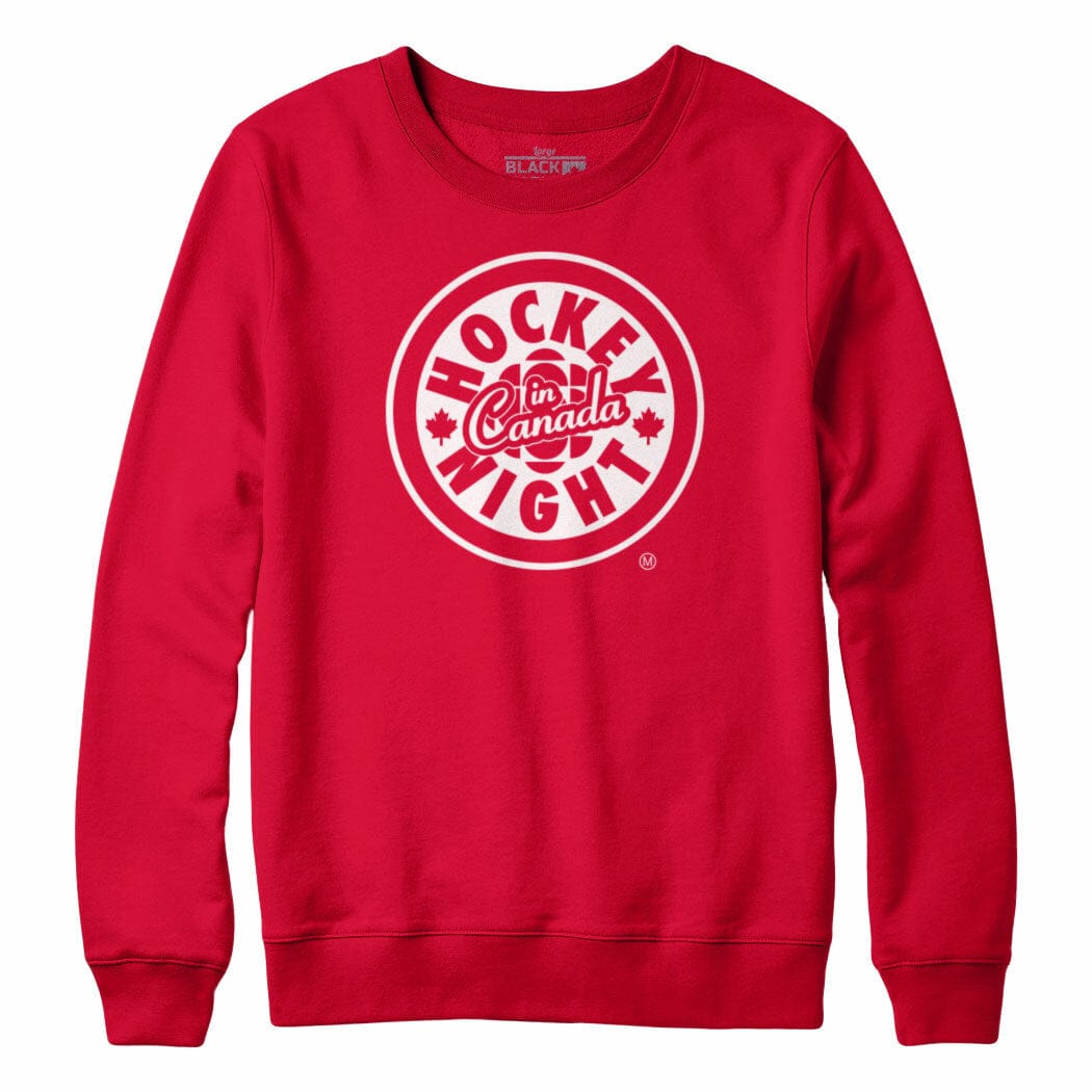 Hockey Night in Canada White Logo Sweatshirt Hoodie Crewneck Sweatshirt Red M