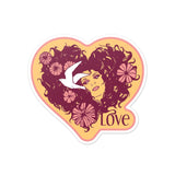 Love Hippie Hair Vinyl Sticker