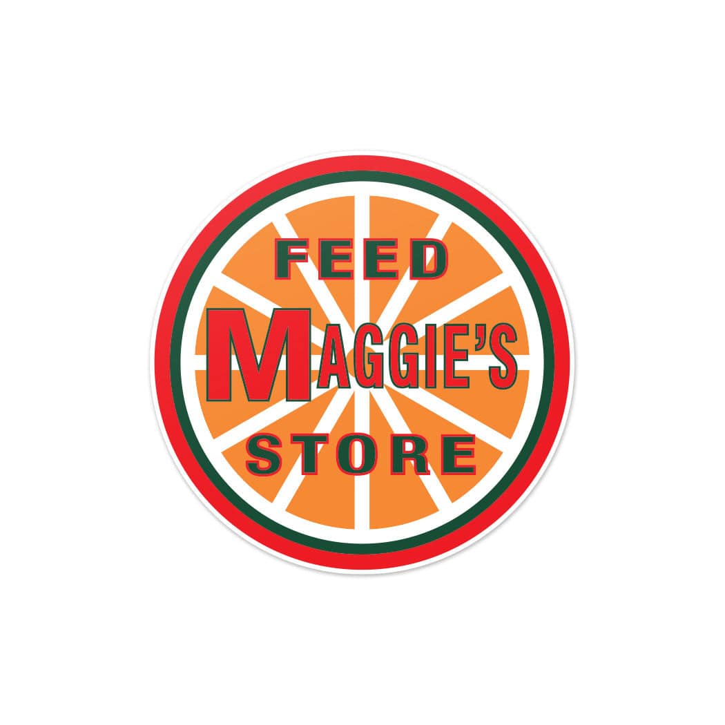 Maggies Feed Store Logo Vinyl Sticker Black Maple Trading Co.