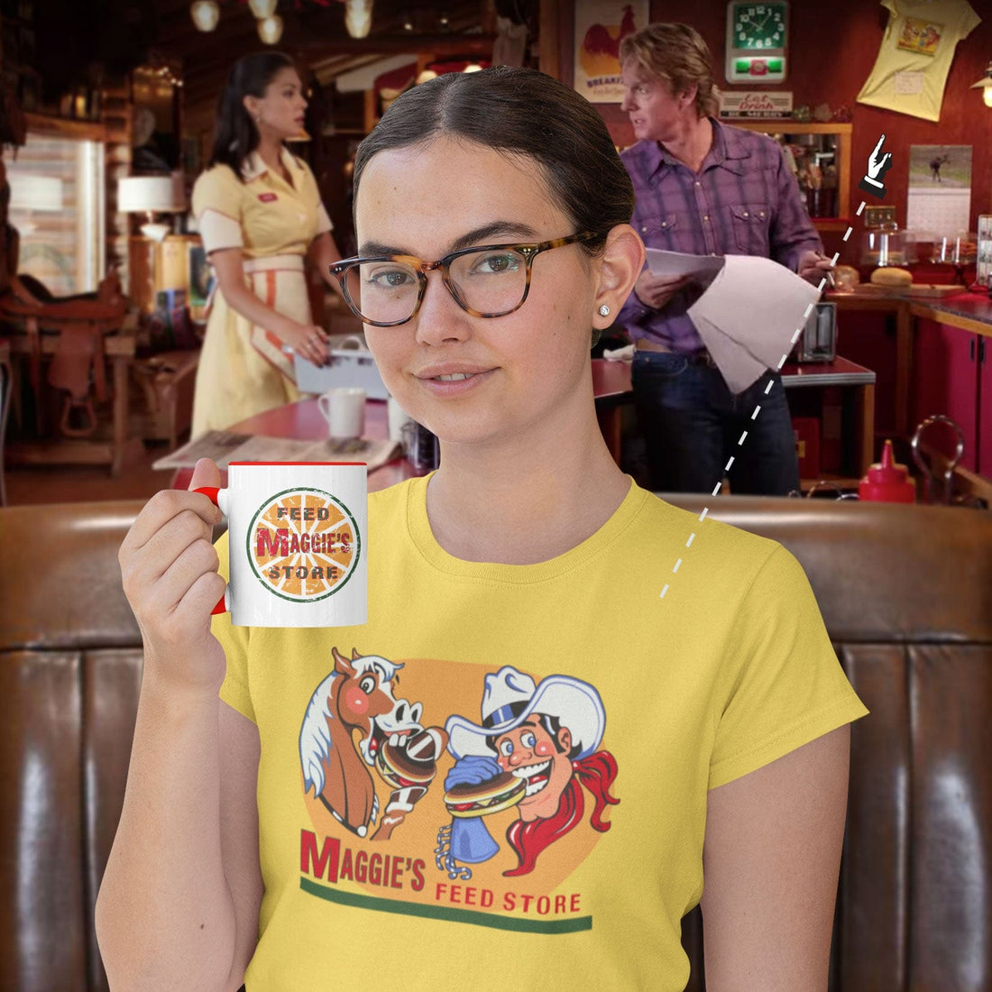 Maggies Feed Store Mascots Tshirt Black Maple Trading Co.