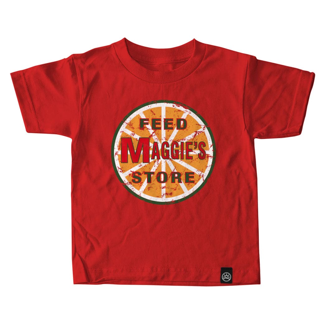 Maggies Feed Store Distressed Logo Heartland Kids T-shirt