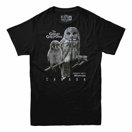 Manitoba Great Grey Owl Men's Tshirt Black