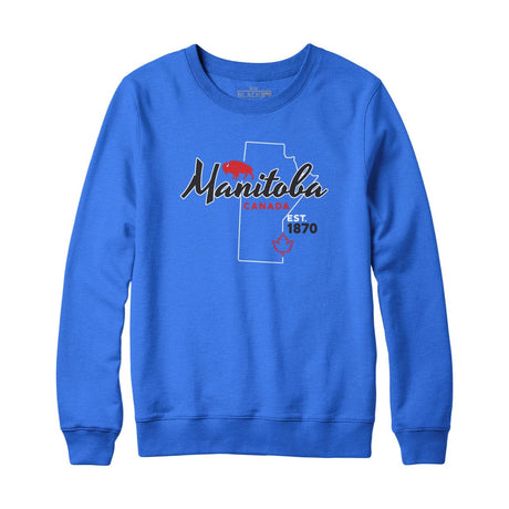 Manitoba Est 1870 Map Sweatshirt and Hoodie