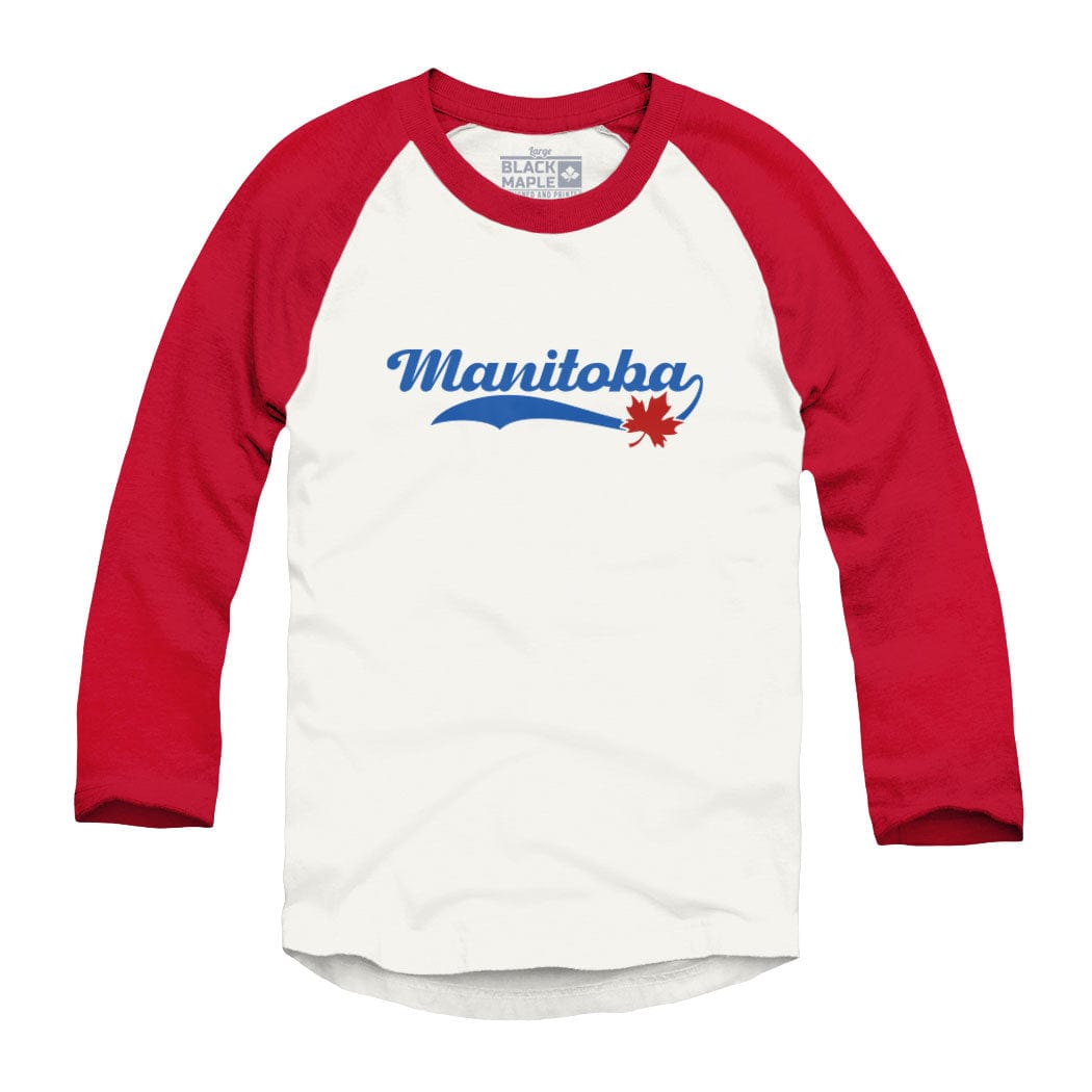 Manitoba Retro Baseball Logo Raglan Baseball Shirt