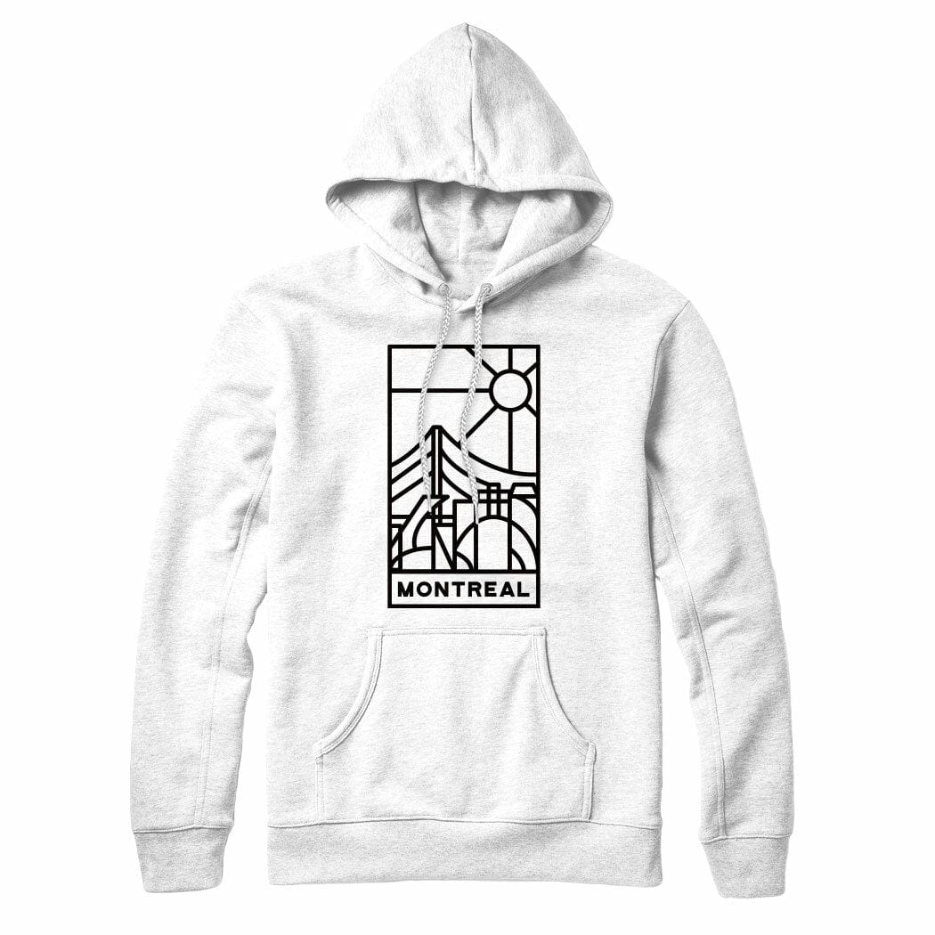 Montreal Stained Glass Dark Print Pullover Hoodie White