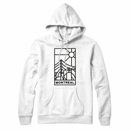 Montreal Stained Glass Dark Print Pullover Hoodie White
