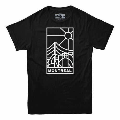 Montreal Stained Glass Light Print Mens T-shirt Black