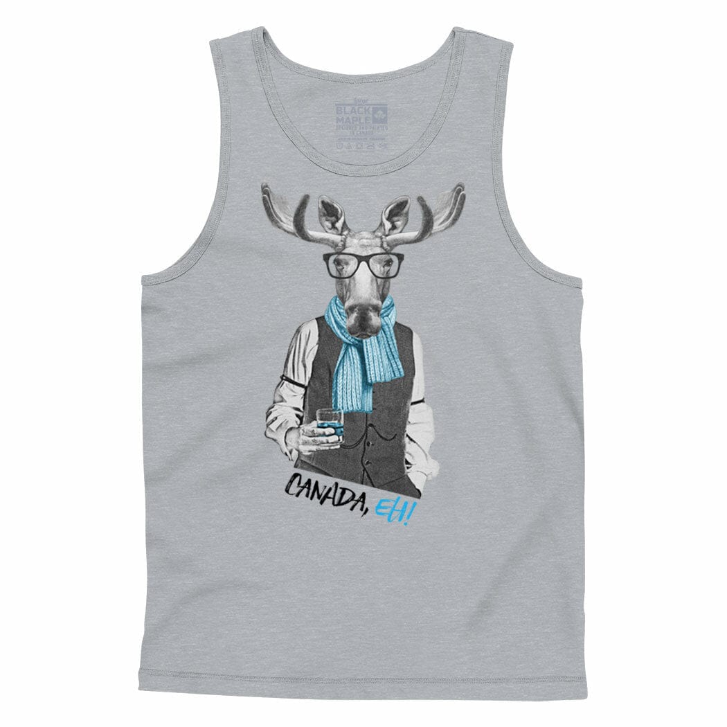 Moose with Scotch Mens Tank Top Sports Grey