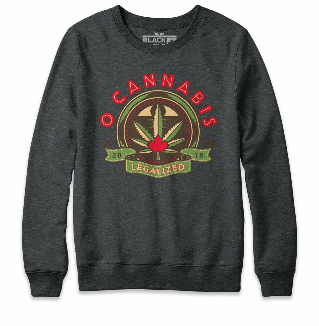 O Cannabis Legalized 2018 Charcoal Heather Crewneck Sweatshirt