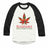 O Cannabis Tartan White with Black Raglan Baseball Shirt