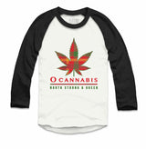 O Cannabis Tartan White with Black Raglan Baseball Shirt
