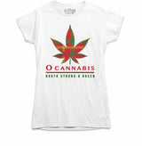 O Cannabis Tartan Ladies White T-shirt