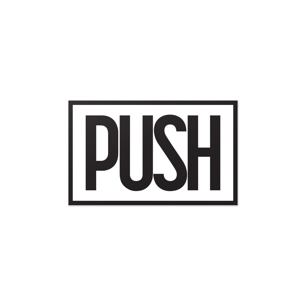 PUSH Black and White Logo Vinyl Sticker