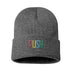 PUSH Colourful Embroidered Logo Knitted Cuffed Tuque