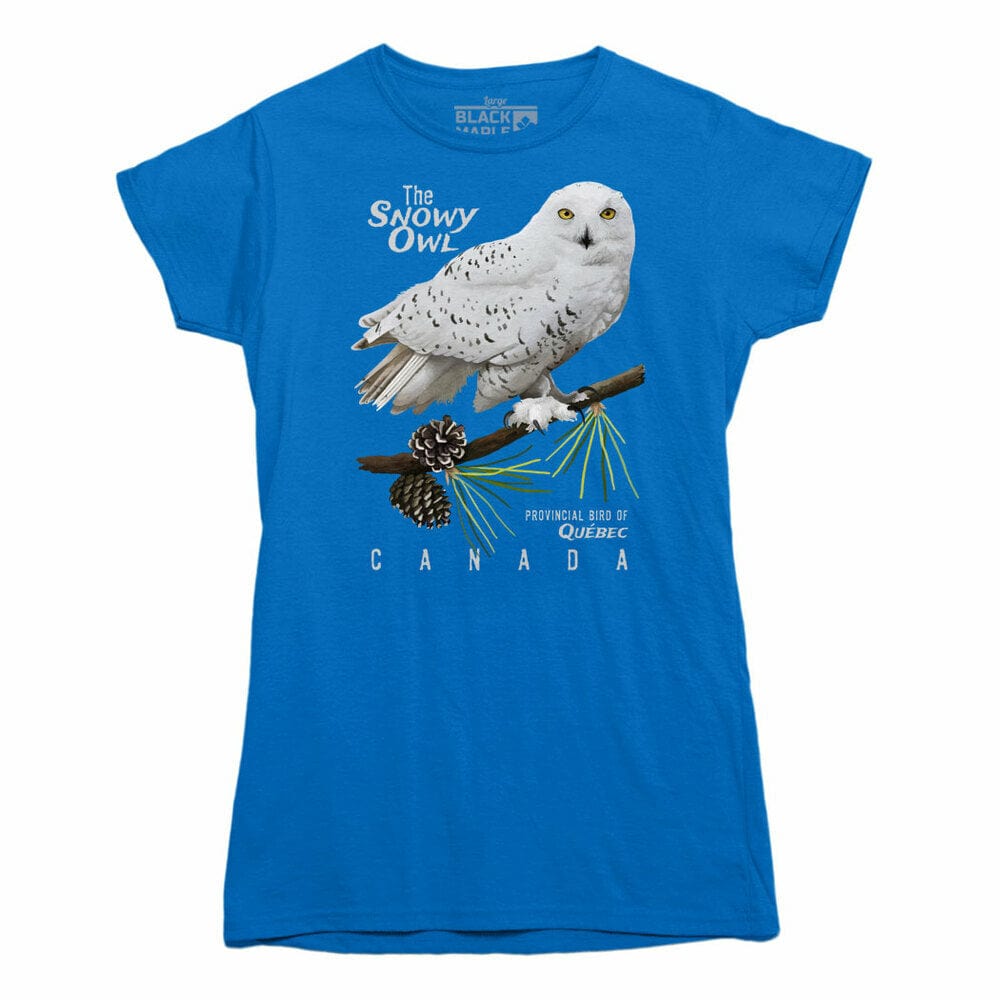 Quebec Snowy Owl Provincial Bird Womens Tshirt Royal Blue