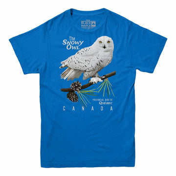 Quebec Snowy Owl Mens Tshirt Royal Blue