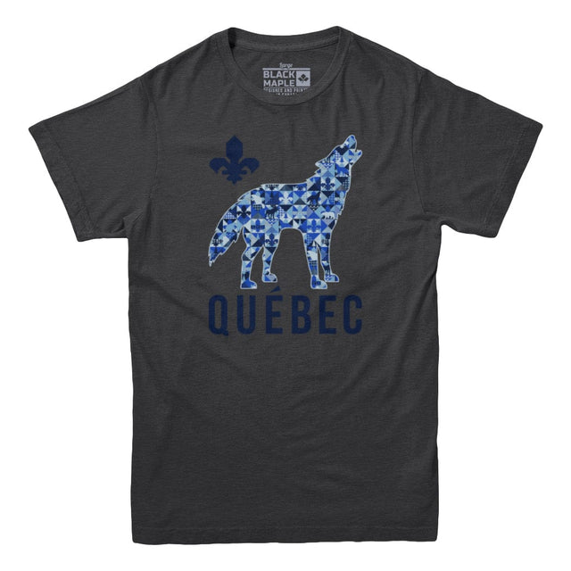 Quebec Patchwork Wolf T-Shirt