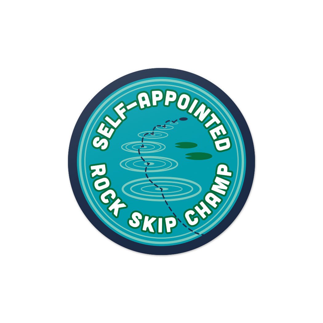 Self-Appointed Rock Skip Champ Sticker