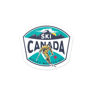 Ski Canada Rocky Mountains Vinyl Sticker