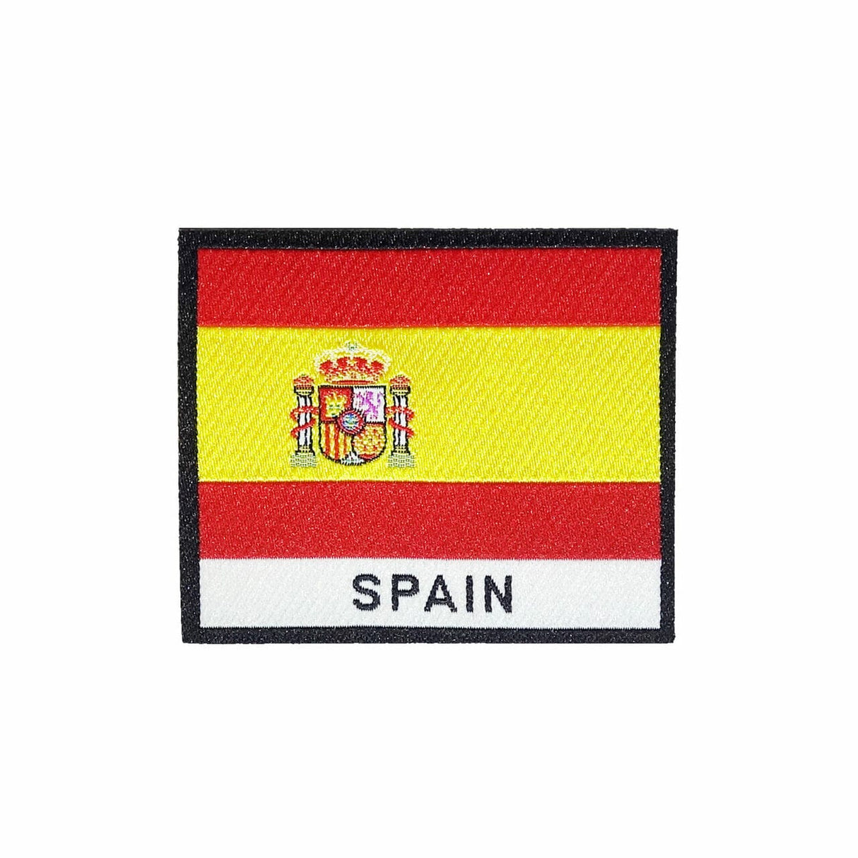 Spain Flag Black Frame Iron On Patch