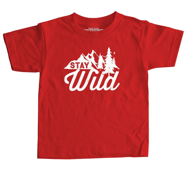 Stay Wild White Logo Kids RedT-shirt
