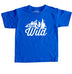 Stay Wild White Logo Kids Royal Blue T-shirt