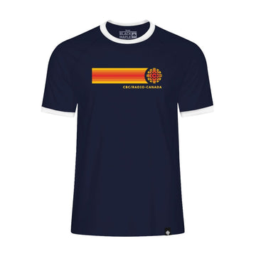 CBC 74 Retro Stripe Ringer Tee Navy with White