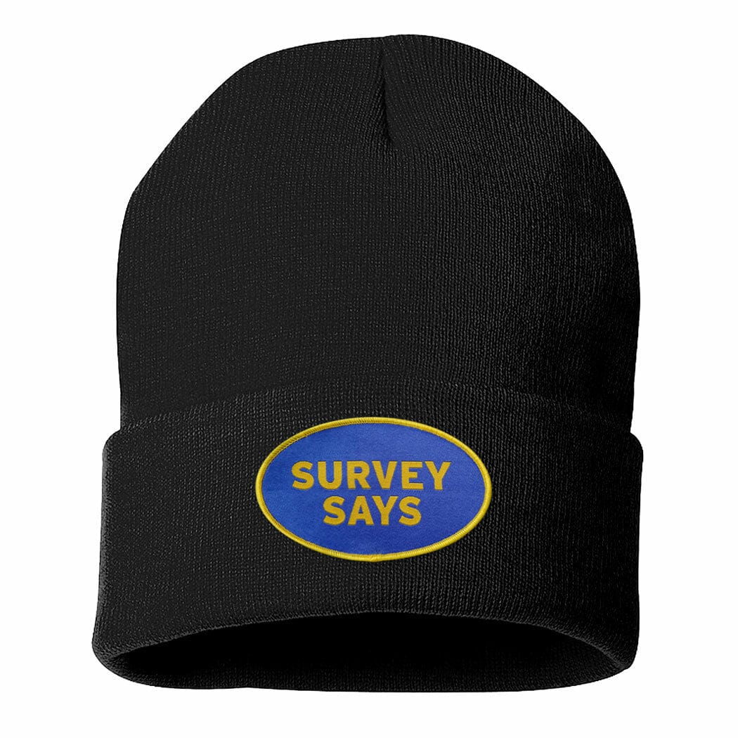 Survey Says Logo Black Cuff Tuque