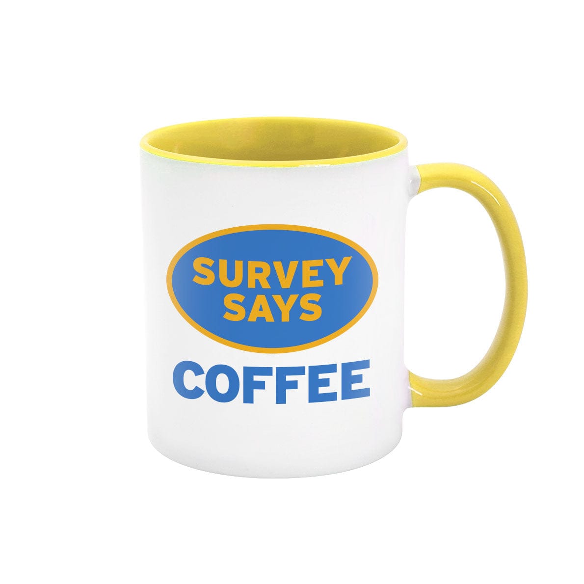 Survey Says Coffee 11oz Mug with Yellow Accents