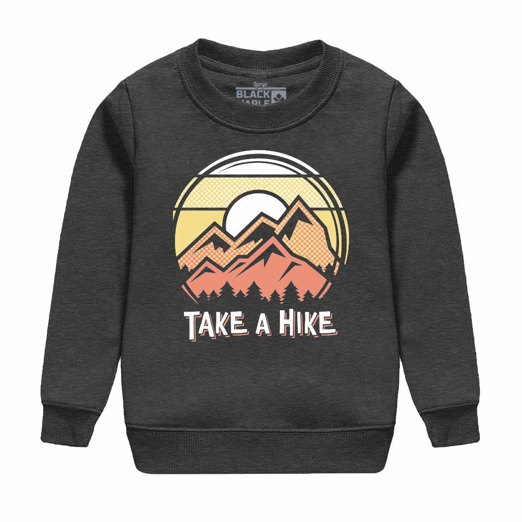 Take a Hike Kids Crewneck Sweatshirt Charcoal Heather