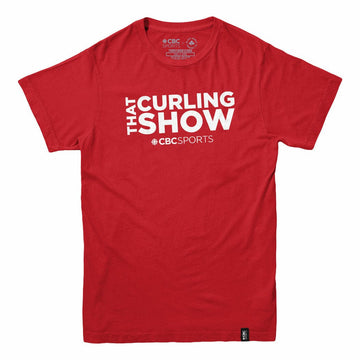 That Curling Show White Logo Mens T-shirt red