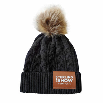 That Curling Show Classic Logo Black Knit Tuque with Pom Pom