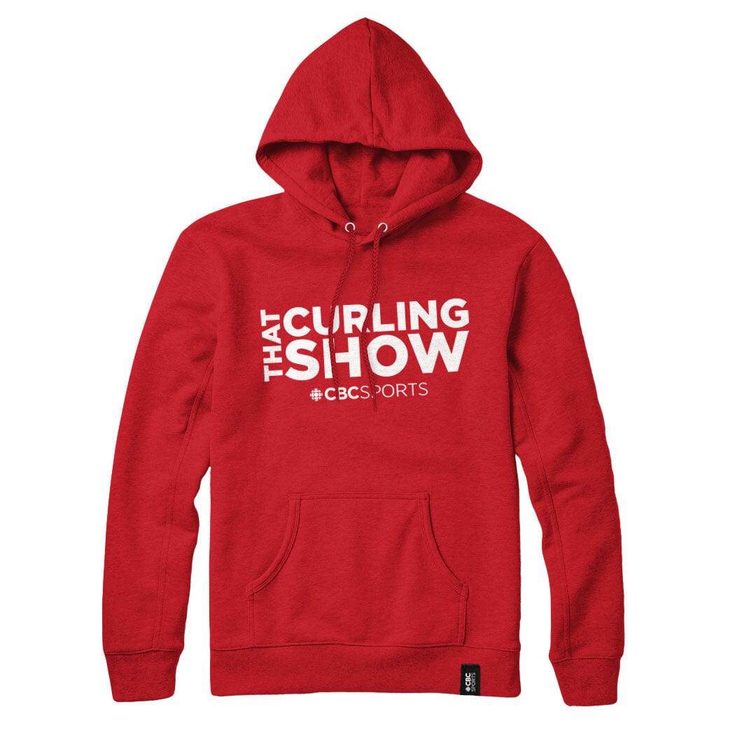 That Curling Show White Logo Hoodie  red