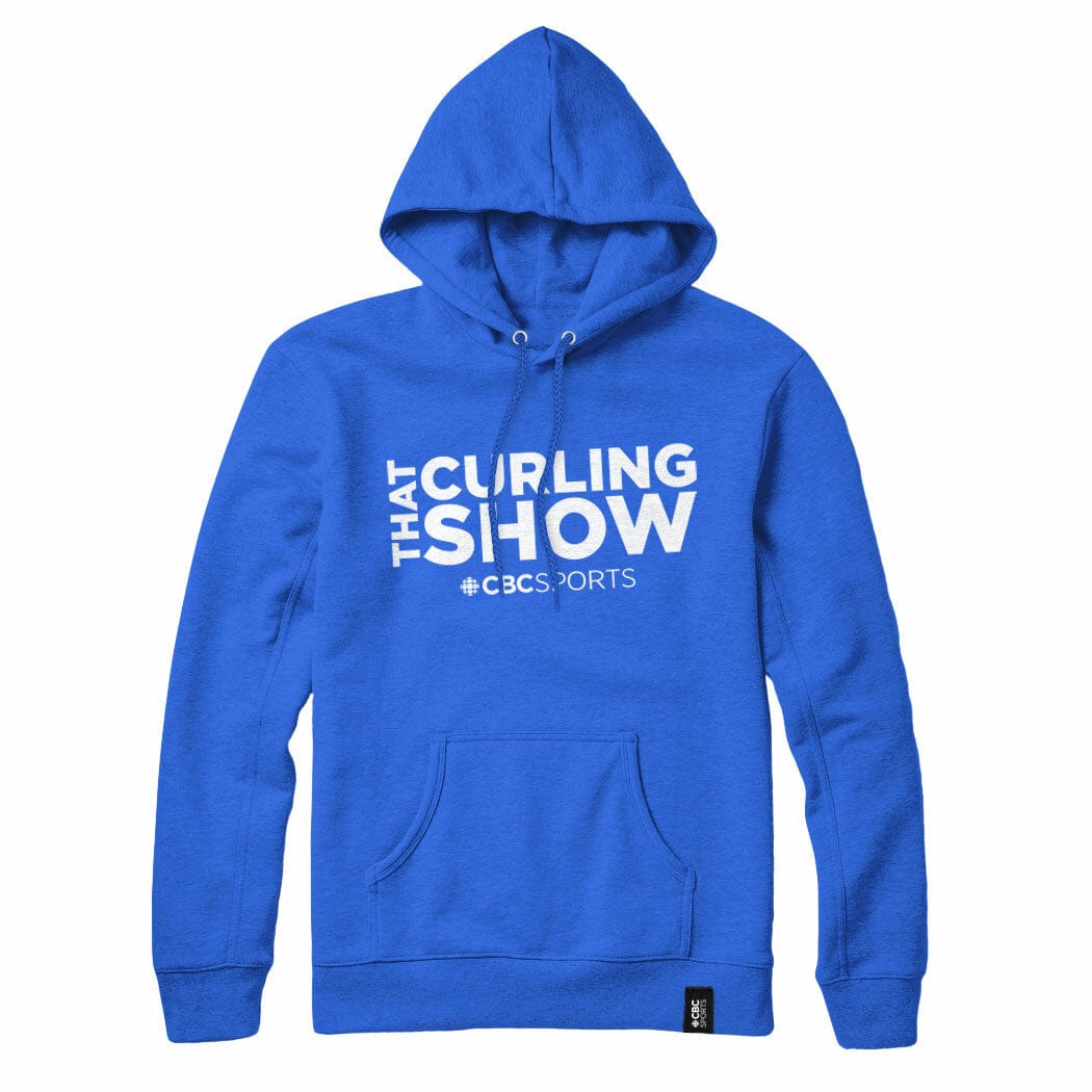 That Curling Show White Logo Hoodie  blue