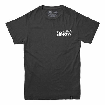 That Curling Show Small Classic Chest Logo Men's Charcoal Heather T-shirt