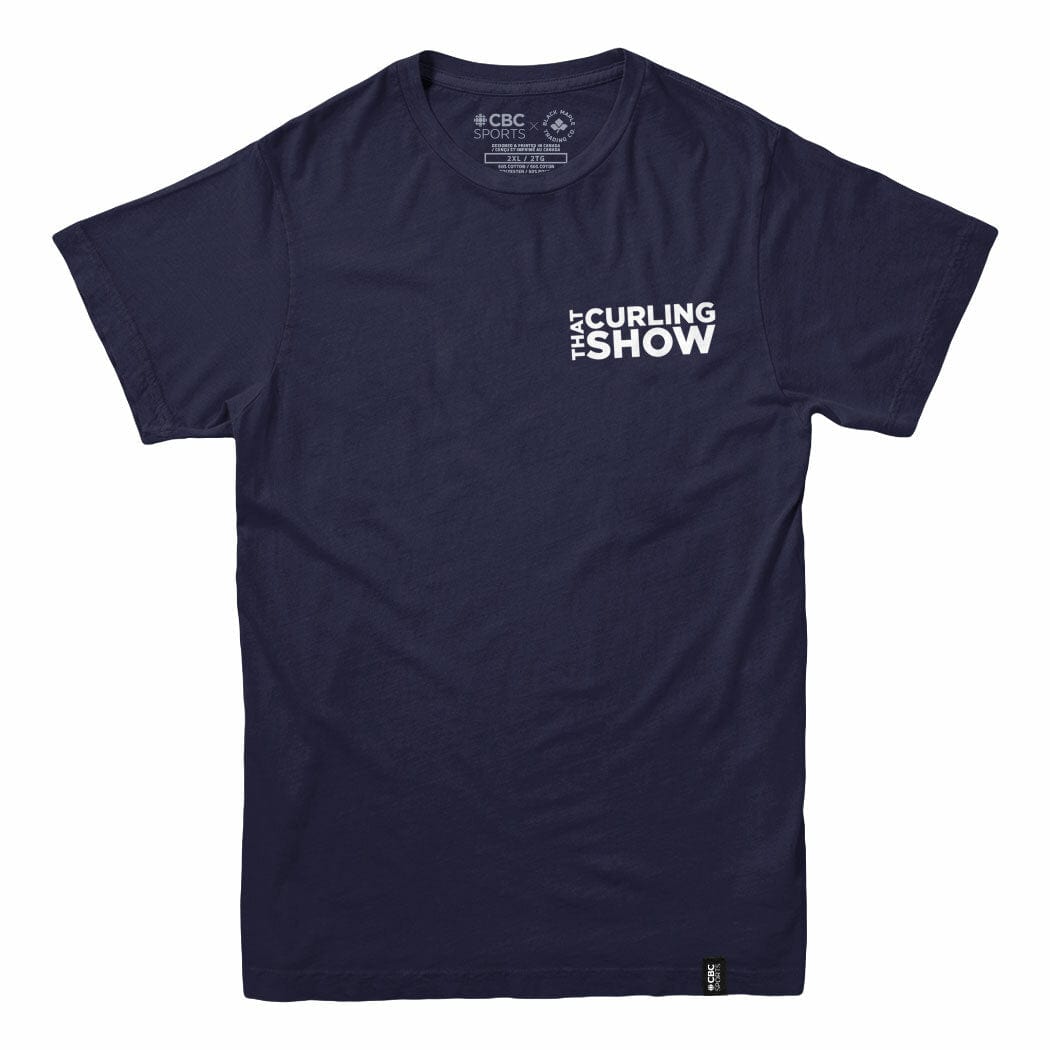 That Curling Show Small Classic Chest Logo Men's Navy T-shirt