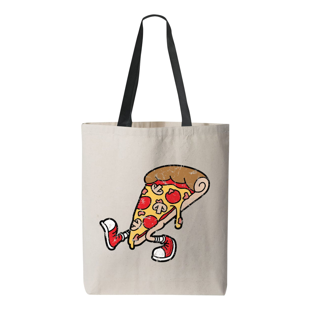 The Best Pizza Canvas Tote Bag Natural with Black