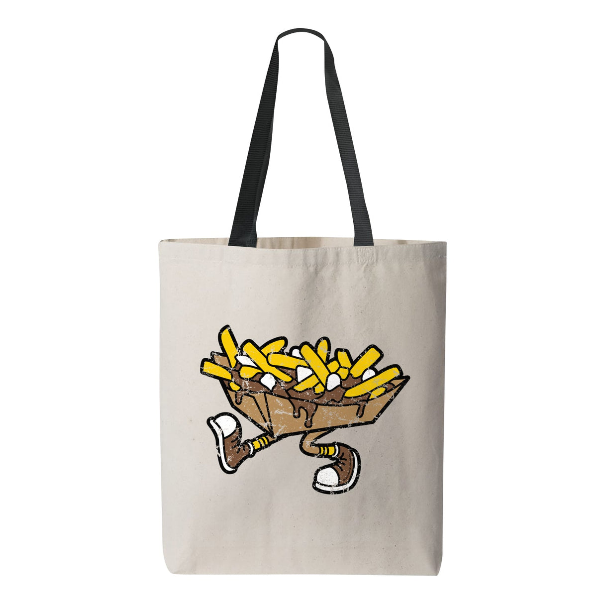 The Best Poutine Canvas Tote Bag Natural with Black