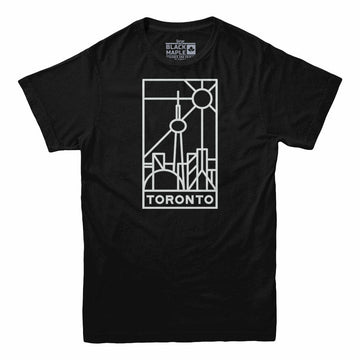 Toronto Stained Glass Light Print Mens T-shirt Black