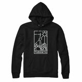 Toronto Stained Glass Light Print Pullover Hoodie Black