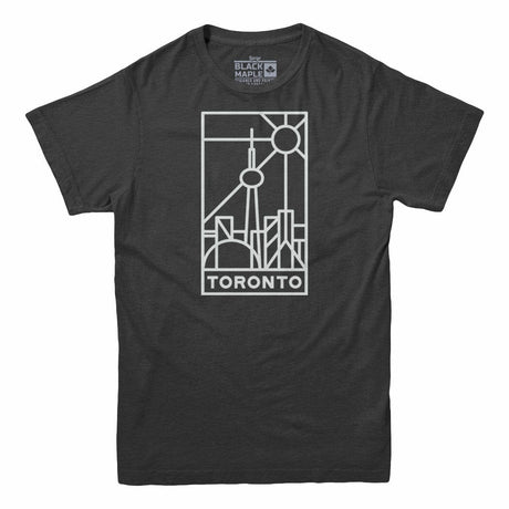 Toronto Stained Glass Light Print Mens T-shirt Charcoal Heather