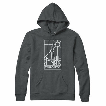 Toronto Stained Glass Light Print Pullover Hoodie Charcoal Heather