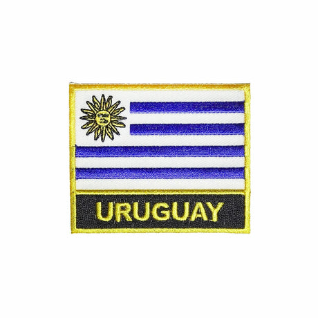  Uruguay Flag Gold Frame Iron On Patch