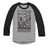 Vancouver Stained Glass Dark Logo Raglan Baseball Shirt Grey with Black.