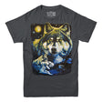 Wolf In The Moonlight Men's T-shirt Charcoal Heather